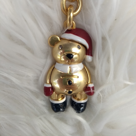 Coach Christmas Santa Bear Bag Charm - Picture 1 of 11